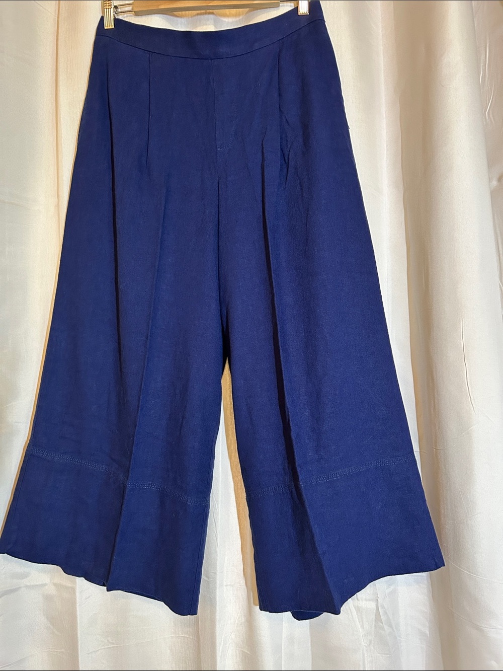 Banana Republic Deep Blue Wide-Leg Cropped Pants